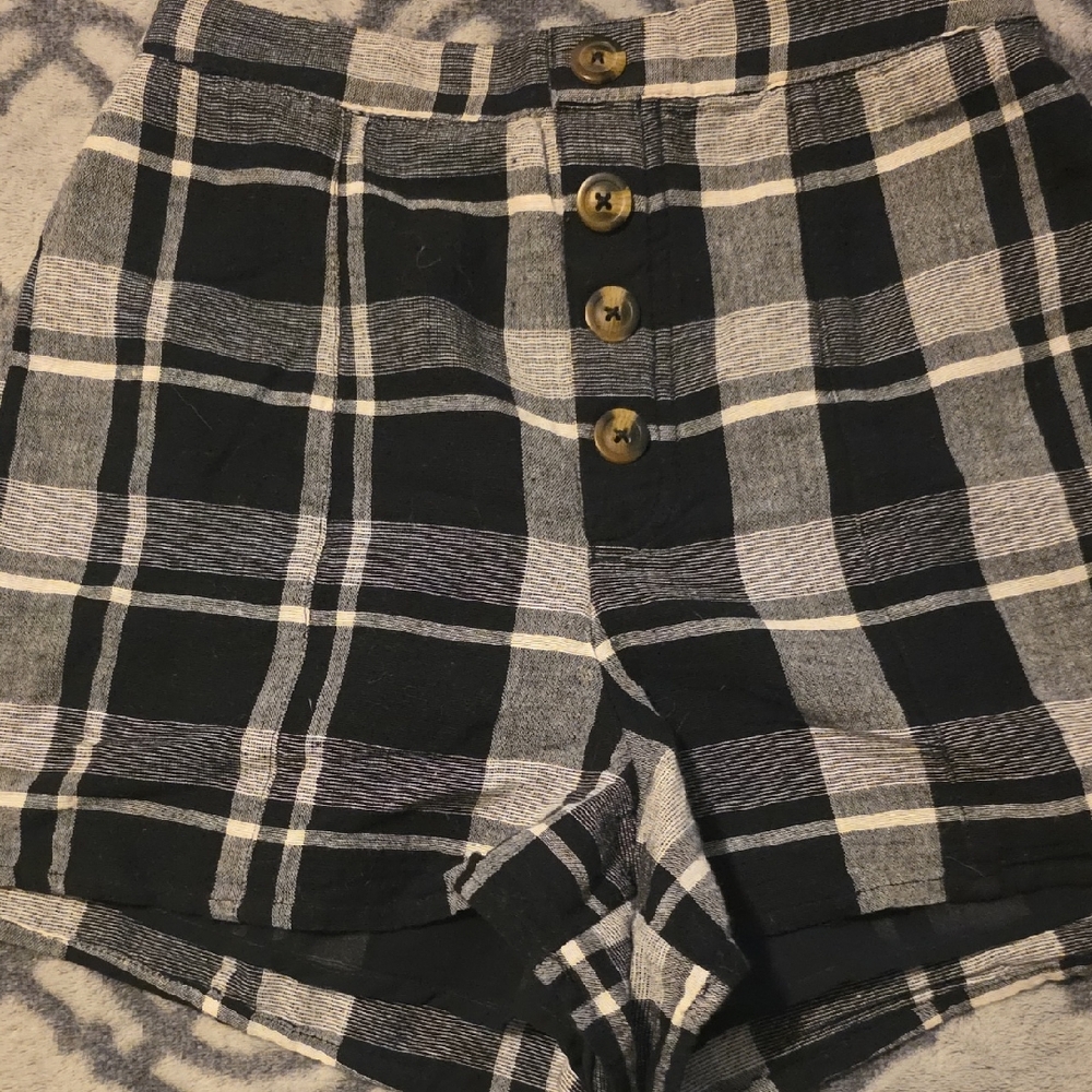 American Eagle Plaid Button Embellished Women's Shorts Size XS
